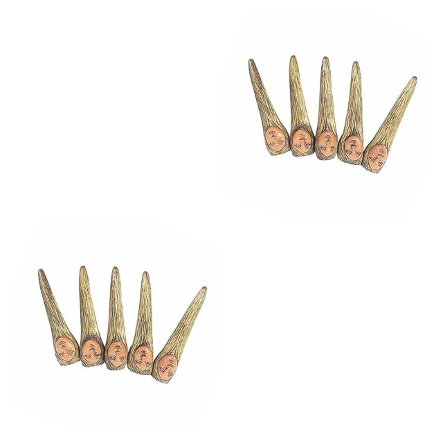 Bewildely 5 uds simulación de Halloween cubierta de dedo cara de uñas accesorios de disfraz de miedo decoración de fiesta de maquillaje tipo 4 cara humana 2piezas Bewildely CBP137755