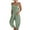 Green, variant on Summer Fashion Plus Size Jumpsuits for Women Petite Solid Color Casual Sleeveless Suspender Jumpsuit