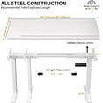 thumbnail image 3 of 330lbs Dual Motor Standing Desk Frame for 40 to 90″ Desktop, Electric Adjustable Legs with Memory Presets, Stand Up Desk Frame Workstation for Home Office, White Frame Only, 3 of 14