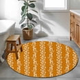 thumbnail image 3 of Small Round Rug 3Ft Washable Non-Slip, Orange Spring Leaves Circle Area Rugs for Living Room Bedroom, Pastoral Botanical Striped Flowers Indoor Floor Mats Carpet Runner for Home Decor, 3 of 8