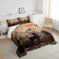 thumbnail image 4 of Jungle Deer Moose Elk Bedding Hunting Animal Queen Comforter Set Cheetah Animal Skin Duvet Insert Woodland Plants Quilt with 2 Pillow Shams Rustic Vintage Grunge Style Skin Friendly Luxury, 4 of 5