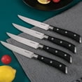thumbnail image 4 of dearithe Steak Knives Set of 4,Black Full-Tang And Triple Rivet Fine-Edge Steak Knife Set, 5 Inches, For Restaurant Tableware Kitchen Camping, Dishwasher Safe, 4 of 7
