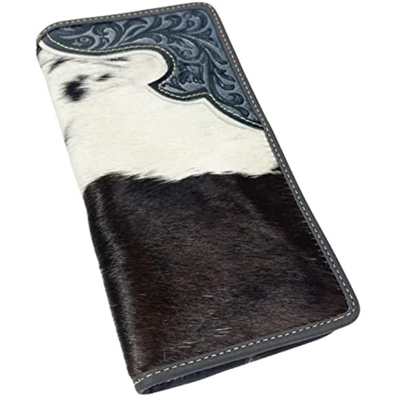 Urbalabs Western Cowboy Leather Long Wallets for Men Blue