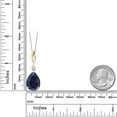thumbnail image 6 of 925 Silver and 10K Yellow Gold Blue Created Sapphire and White Moissanite Pendant Necklace for Women | 12.95 Cttw | Gemstone September Birthstone | Pear Shape 18X13MM | With 18 inch Chain, 6 of 6