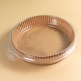 thumbnail image 3 of Zhuge 100 piezas, revestimiento de pergamino antiadherente y resistente al aceite para freidora de aire, revestimiento desechable para freidora de aire de 8 pulgadas (color madera natural), 3 of 5