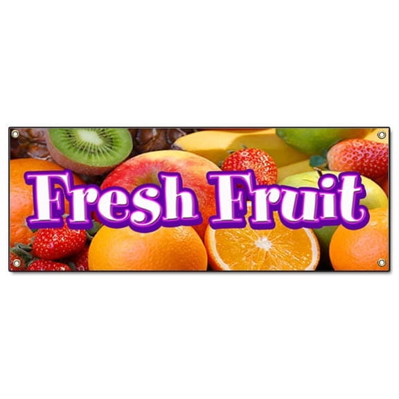 FRESH FRUIT BANNER SIGN stand market store tropical