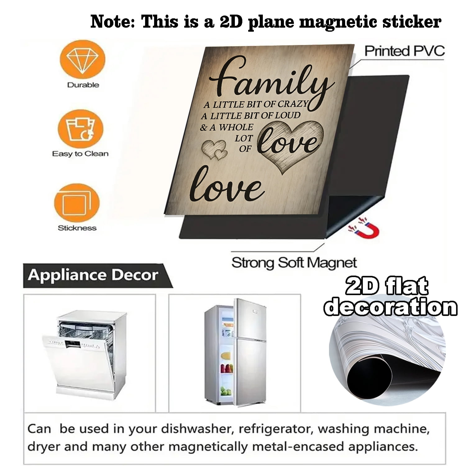 Family Love Dishwasher Magnet Cover, Dishwasher Front Door Decoration, Kitchen Decoration, Kitchen Dishwasher Decal, Refrigerator Panel, Magnetic Dishwasher Sticker 23 X 25.6 Inch