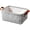 Light Grey-M, variant on Foldable Organiser Container With Leather Handle Flannel Fabric For Seasonal Clothing Bedding Home