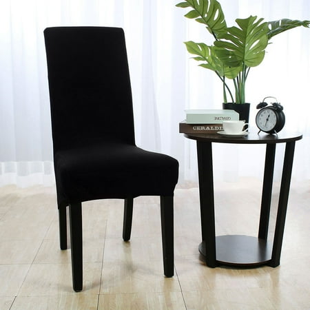 Spandex Stretch Dining Chair Covers Protector Washable Seat Slipcover For Room Kitchen Black Spandex Stretch Dining Chair Covers Protector Washable Seat Slipcover For Room Kitchen Black