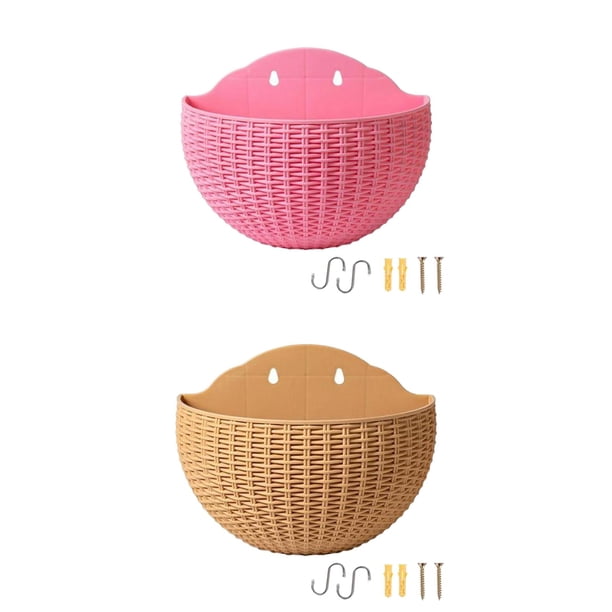2x de Pared Moderna, Colgador de Regadera Automática, Contenedor, Florero Colgante para Jardín, Hogar, Balcón, Decoración de Pared, Dormitorio rosa caqui mayimx Jardinera colgante
