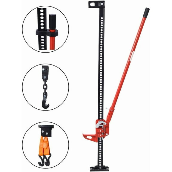 Garvee Utility High Lift Farm Jack Capacity Ratcheting Off Road Utility Jack Heavy-Duty Farm Jack for Tractor Truck SUV Bumper Lift 7000 Lbs 60inch