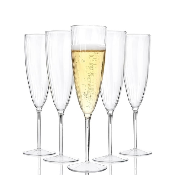 WDF 36 Pcs Flûtes à Champagne Transparentes en Plastique - 6 OZ C