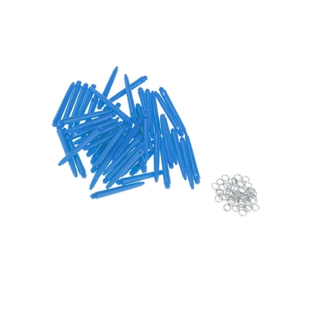 50x Fléchettes 2BA Accessoires de Fléchettes avec Anneaux de Protection 45mm Bleu