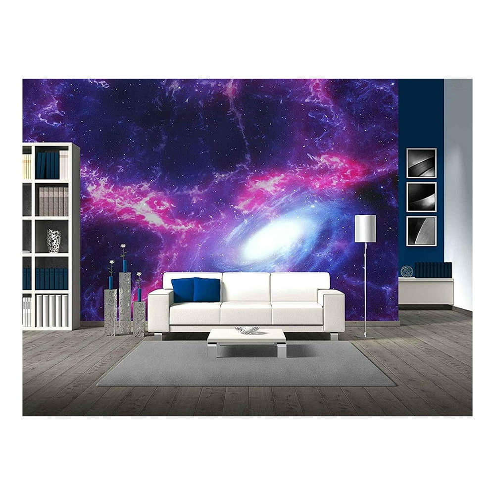 wall26 - Space background with nebula and galaxy - Removable Wall Mural