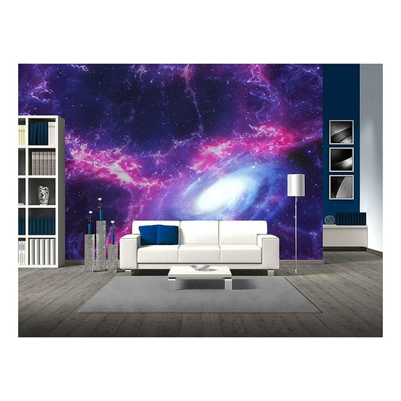 wall26 - Space Background with Nebula and Galaxy - Removable Wall Mural | Self-Adhesive Large Wallpaper - 66x96 inches