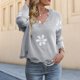 thumbnail image 1 of Suéter De Invierno Lady Jumper Top Loose Hole Suéter para mujer Sólido Cómodo Ropa de uso diario Traje de calle Cgtredaw Gris S para Mujer, 1 of 5