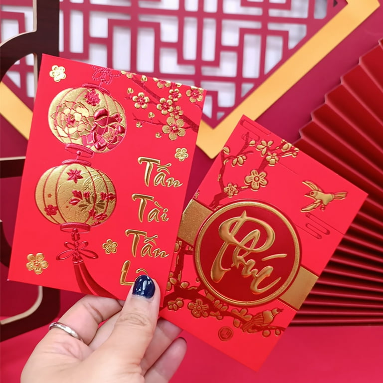 Chinese new year 2023 lucky red envelope money Vector Image