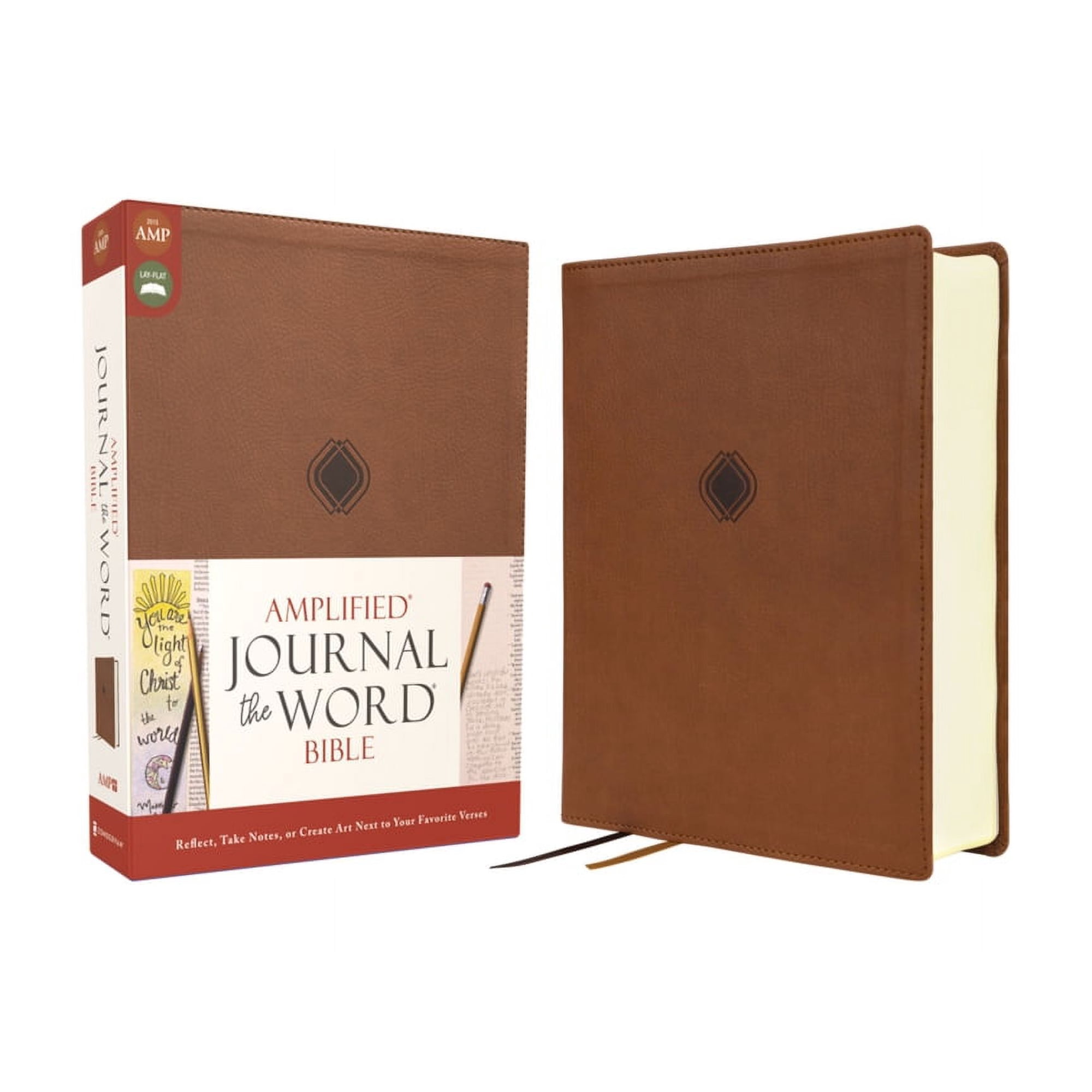 Amplified Journal the Word Bible Double-Column Journal Edition Leathersoft Brown: Reflect Take Notes or Create Art (Hardcover)