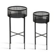 thumbnail image 5 of Kate and Laurel Paynter Modern Two-Piece Shallow Metal Plant Stand Set, 13 x 13 x 26, Black, Contemporary Decorative Staggered Plant Stands for Succulents and Low, Vining Plants, 5 of 7