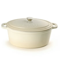 BergHOFF Neo Cast Iron 5qt. Oval Dutch Oven 11.5" with Lid, Meringue