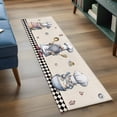 thumbnail image 3 of Black White Vintage Gnomes 2'x6' Runner Rugs for Hallway Kitchen Bedside Non Slip Washable, Checkered Retro Art Rustic Entryway Rug Runners with Rubber Backing, Long Carpet Runner for Laundry Room, 3 of 8