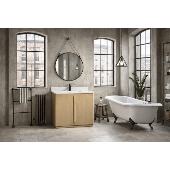 Lucas 36" Bathroom Vanity Washed Oak