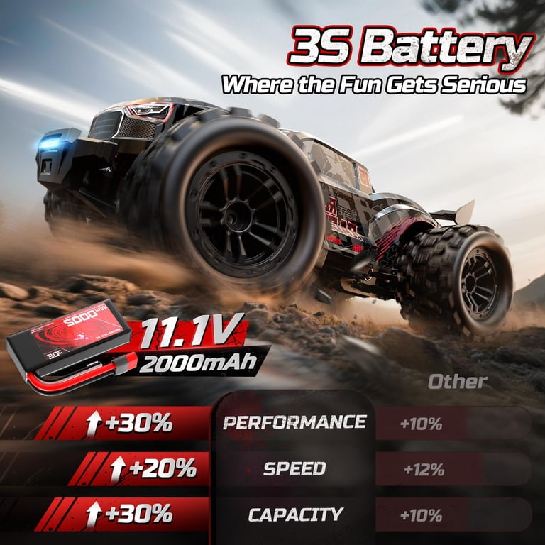 Deerc RC Car, 1:14 Brushless Off-Road Truck, 46+ MPH, 4WD