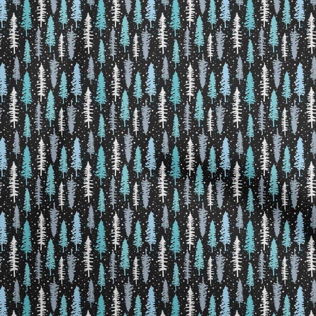 oneOone Viscose Chiffon Black Fabric Asian Forest Tree Sewing Craft Projects Fabric Prints By Yard 42 Inch Wide
