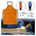 thumbnail image 3 of Welding Welders Protection Cowhide Short Electric Welder Apron Labor, 3 of 5