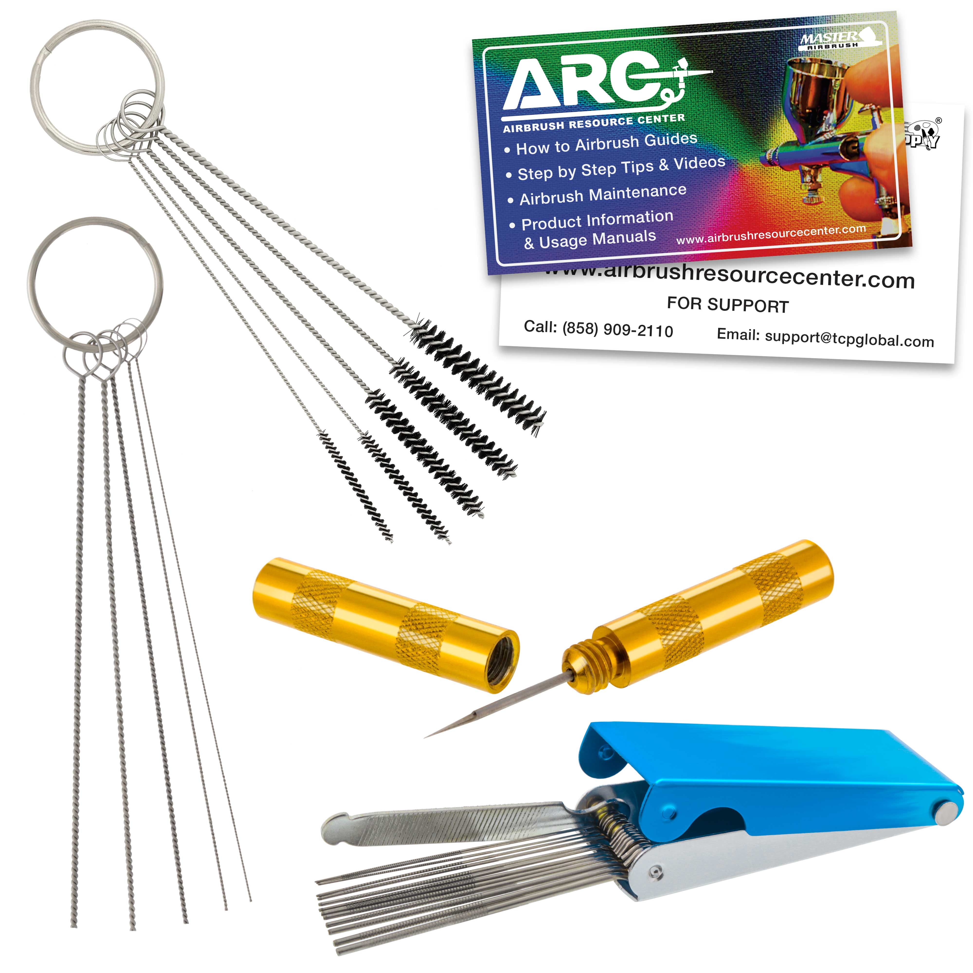 16 PCS Airbrush Spray Cleaning Repair Tool Kit Stainless steel Needle Brush Set 