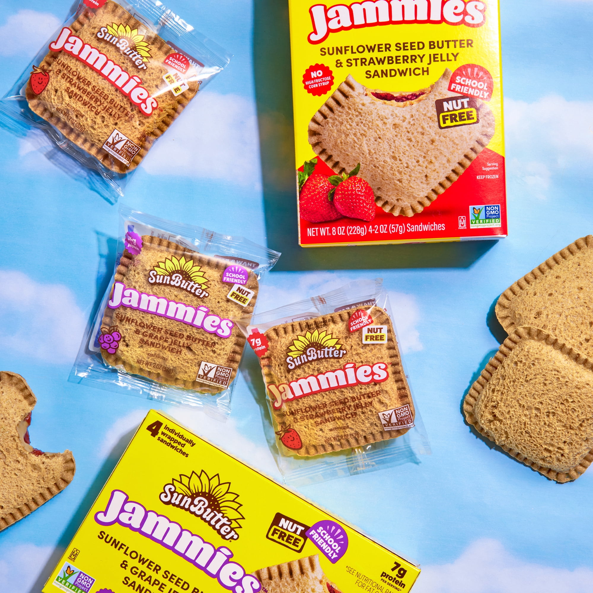 SunButter Jammies Sunflower Seed Butter and Grape Jelly, 2.0 oz,  4 Count (Frozen)