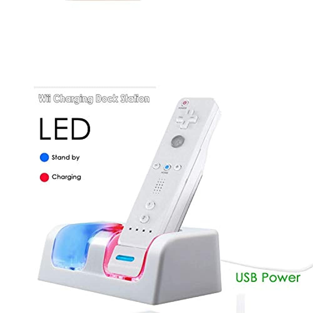 Lyyes Wii Charging Station, Lyyes Wii Dual Charge Dock with Two 2800mAH Rechargeable Batteries