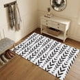 thumbnail image 3 of Area Rugs 4'x6'. Black Leaves Carpet Runner Indoor Outdoor Rugs Home Decor Aesthetic, Modern Abstract Botanical Leaf Motifs Non Slip Mats Washable Accent Rug for Living Room Bedroom, 3 of 7