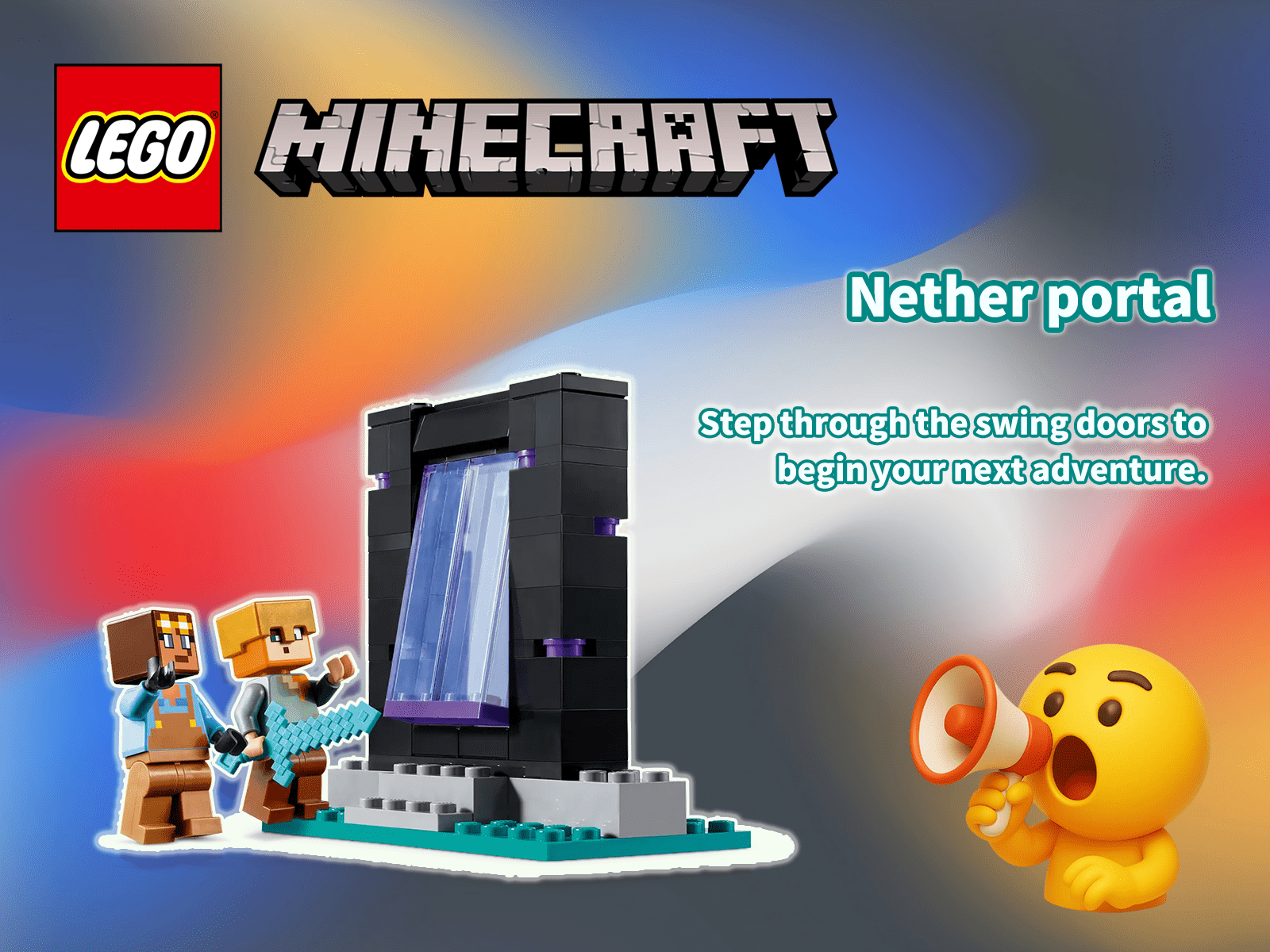 LEGO Minecraft 21252 The Armory Building Set – 203-Piece Block Kit with Alex & Armorsmith Figures, Weapons, Forge & Nether Portal