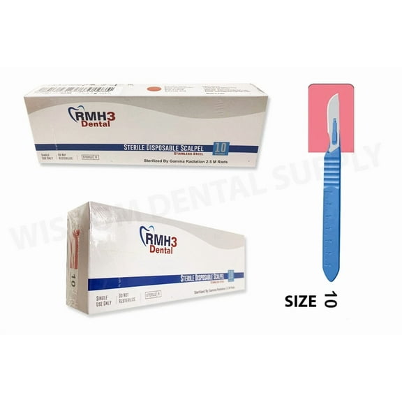 Fyna -New! Size 10 - Rmh3 Sterile Disposable Scalpel Stainless Steel 10 Blades/Bx