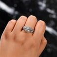 thumbnail image 5 of Bluebell Jewels Vintage Halo Wedding Set 1ct Princess Cut CZ 14K White Gold Finish Twisted Ring, 5 of 6