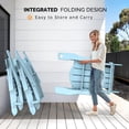 thumbnail image 5 of VINGLI Folding Adirondack Chair with Ottoman, Waterproof Plastic HDPE Firepit Chair for Outside with Hidden Footrests(Blue), 5 of 7