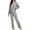 Grey, variant on Women‘s Flannel Pajama Set Long Sleeve Cozy Winter Sleepwear Loungewear Soft Pjs Set