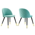 thumbnail image 2 of Modway Cordial Performance Velvet Dining Chairs - Set of 2 in Mint, 2 of 9