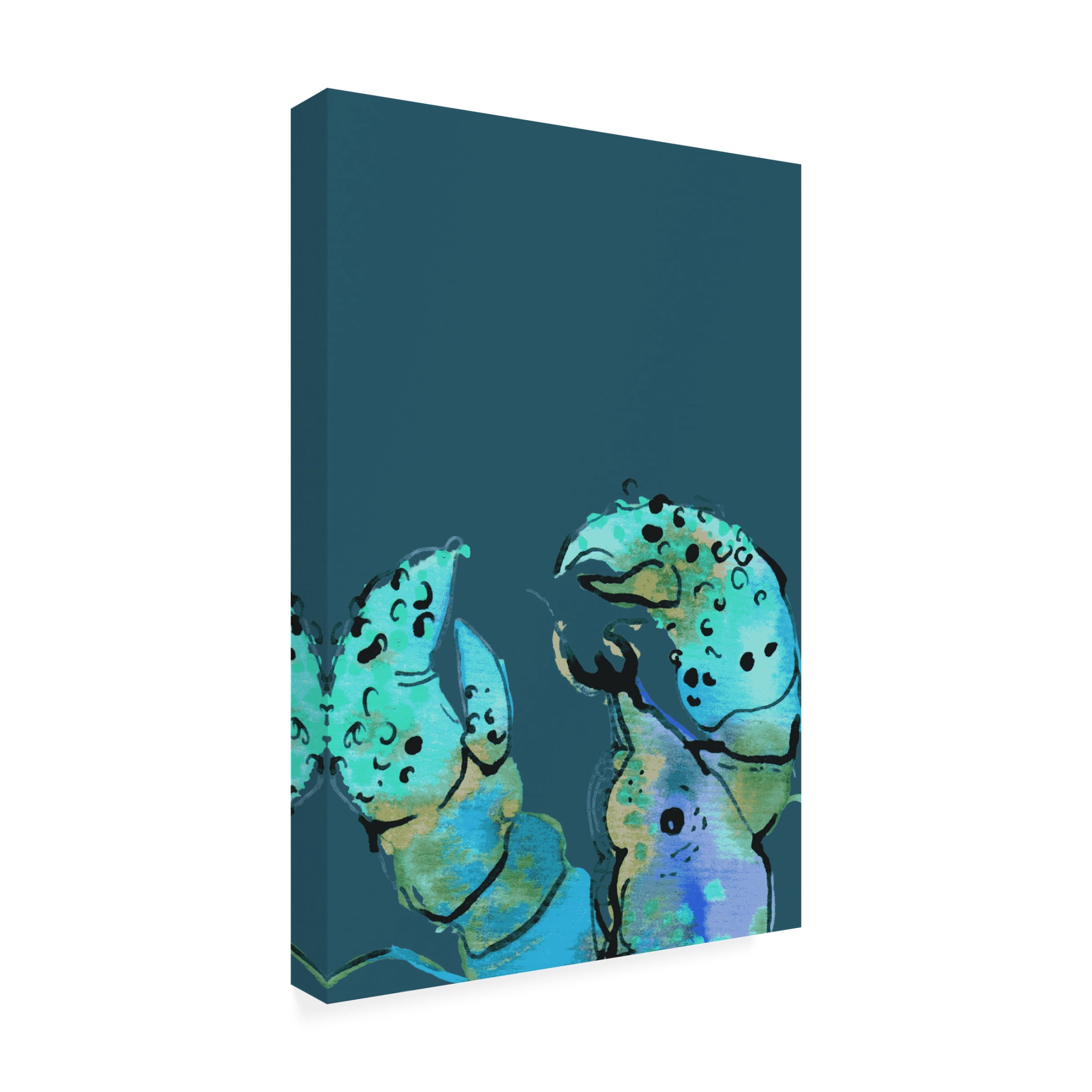 Trademark Fine Art Ania Zwara  Azure Lobster On Dark Blue Canvas Wall Art