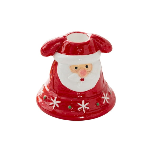Uuowzo Santa Claus Snowman Ceramic Candle Holders Festive Holiday Decor for Tabletop Mantel Candlelight Dinner Romantic Ambiance Christmas Themed Home Accessory