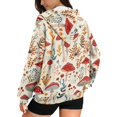 thumbnail image 2 of COEQINE Women's Long Sleeve Hoodie Oversized Sweatshirts Red Mushroom White Print Fashion Casual Wear Full Zipper Y2K Jacket Fall Outfits Tops with Pockets, XS, 2 of 7