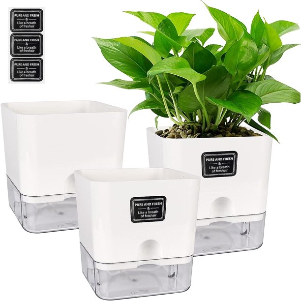 Macetas Cuadradas Automáticas YUANXCMXG Riego Automático Transparente