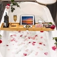thumbnail image 4 of Bambloom Bamboo Bathtub Tray,Luxury Expandable Bath Tray for Tub with Bath Ball and Soap Dish,Yellow, 4 of 7