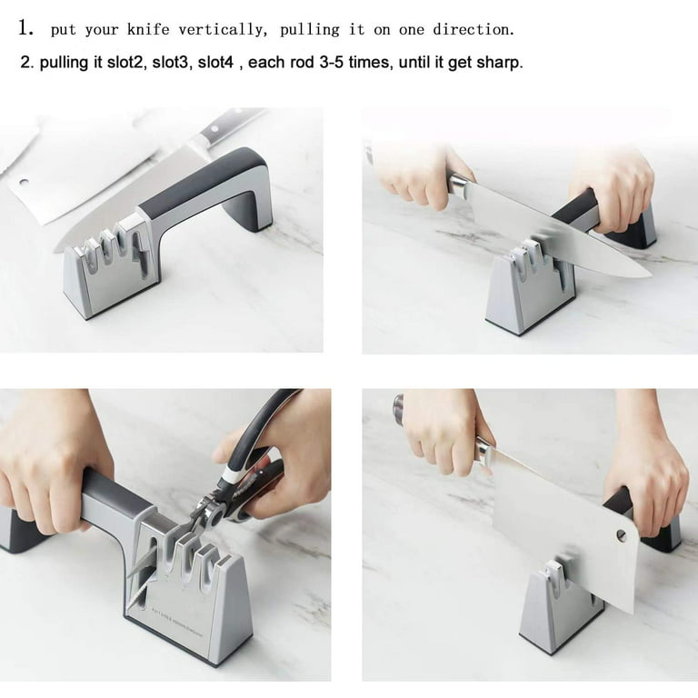 4 in 1 Stainless Steel Knife Sharpeners for Kitchen Knives Professional 4  Stages