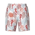 thumbnail image 4 of Lsque Mens Swim Trunks Tropical Corals Seahorse Pattern - Bathing Suit Compression Liner - Beach Swim Shorts Swimwear - (S-3XL) - Stretch Quick Dry -Medium, 4 of 9