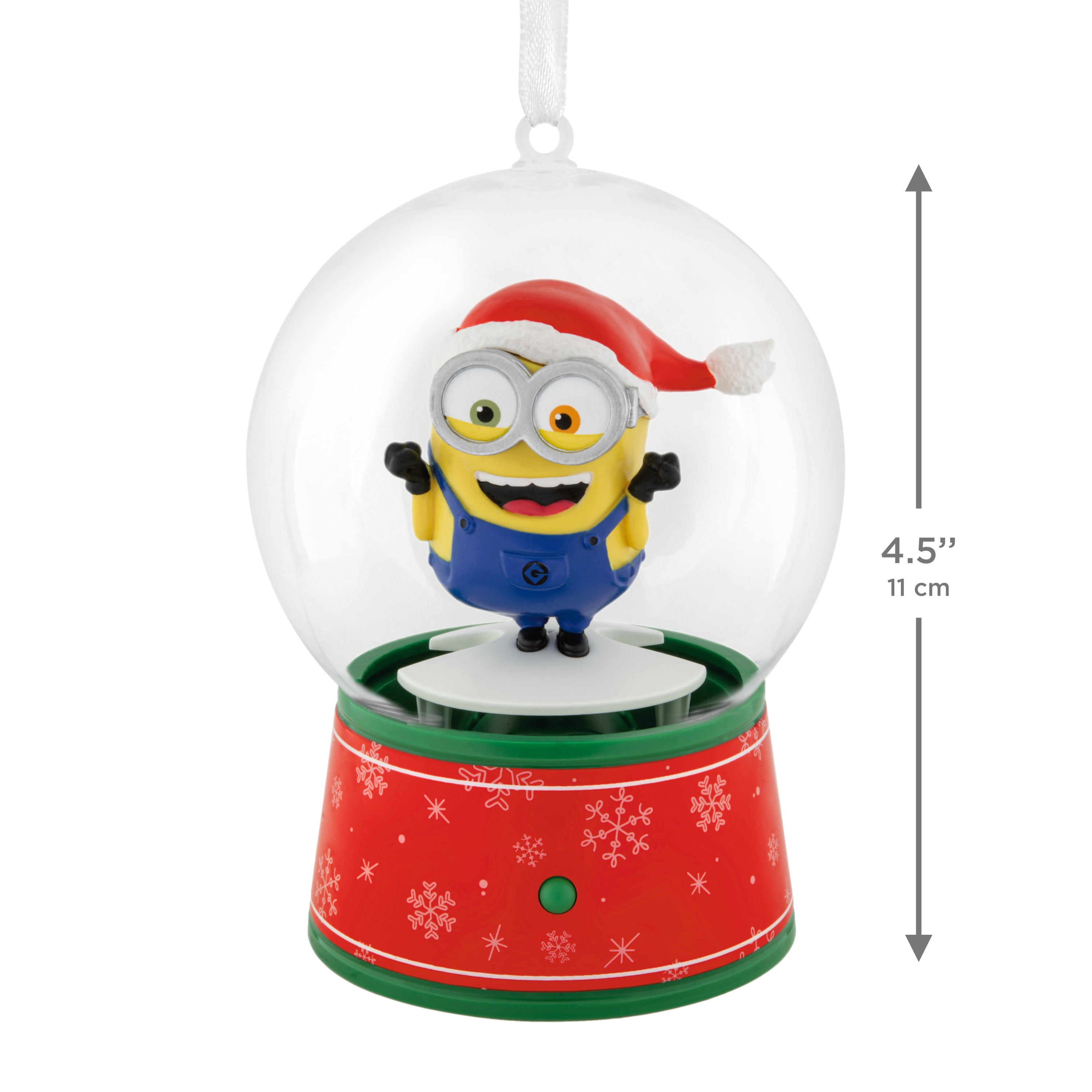 Hallmark Christmas Ornament (Minions Musical Snow Globe Motion), 1 Count