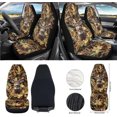 thumbnail image 2 of Yuyamidu Deer Car Front Seat Covers Full Set Camo Hunting Steering Wheel Cover Seat Belt Pads Armrest Cover Coasters Trash Bag Air Vent Bag Rearview Mirror Cover Keychain 12 PCS Auto Accessories, 2 of 7
