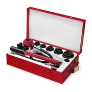 Yescom 1/2 to 2 Hydraulic Knockout Punch Set 10-Ton 6-Die Electrical Conduit Hole Punch Driver Kit - Red