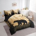 thumbnail image 2 of Castle Fairy Safari Bear 7-Piece Twin Bedding,Woodland Animal Bedding Comforter Set,Black Cream,Black Reversible, 2 of 7